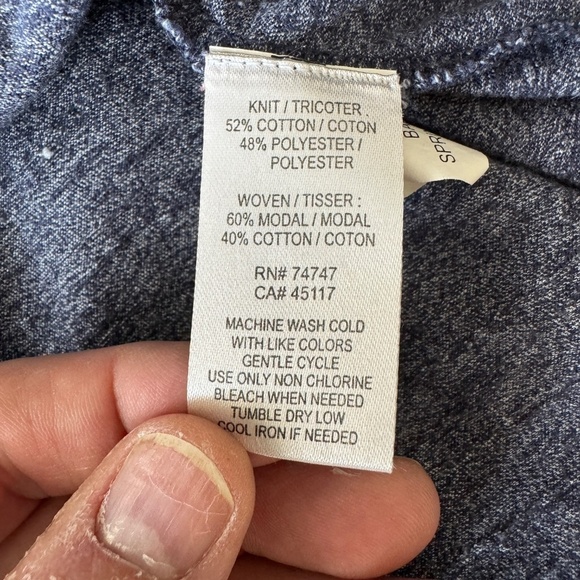 Natural Reflections Women's Steel-Blue Lagenlook Twofer Long‎ Sleeve T-Shirt 1X - Picture 7 of 12